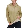 image:imageMAGCOMSEN Womens Hoodies Thick Fleece Lined Hooded Sweatshirt Warm Sherpa Lined Heavyweight Pullover with PocketKhaki