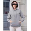 image:imageMAGCOMSEN Womens Hoodies Thick Fleece Lined Hooded Sweatshirt Warm Sherpa Lined Heavyweight Pullover with PocketLight Grey