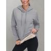 image:imageMAGCOMSEN Womens Hoodies Thick Fleece Lined Hooded Sweatshirt Warm Sherpa Lined Heavyweight Pullover with PocketLight Grey