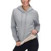 image:imageMAGCOMSEN Womens Hoodies Thick Fleece Lined Hooded Sweatshirt Warm Sherpa Lined Heavyweight Pullover with PocketLight Grey
