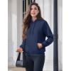 image:imageMAGCOMSEN Womens Hoodies Thick Fleece Lined Hooded Sweatshirt Warm Sherpa Lined Heavyweight Pullover with PocketNavy