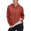 image:imageMAGCOMSEN Womens Hoodies Thick Fleece Lined Hooded Sweatshirt Warm Sherpa Lined Heavyweight Pullover with PocketOrange Red