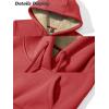 image:imageMAGCOMSEN Womens Hoodies Thick Fleece Lined Hooded Sweatshirt Warm Sherpa Lined Heavyweight Pullover with PocketOrange Red