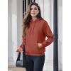 image:imageMAGCOMSEN Womens Hoodies Thick Fleece Lined Hooded Sweatshirt Warm Sherpa Lined Heavyweight Pullover with PocketOrange Red