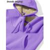 image:imageMAGCOMSEN Womens Hoodies Thick Fleece Lined Hooded Sweatshirt Warm Sherpa Lined Heavyweight Pullover with PocketPurple