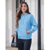 image:imageMAGCOMSEN Womens Hoodies Thick Fleece Lined Hooded Sweatshirt Warm Sherpa Lined Heavyweight Pullover with PocketSky Blue