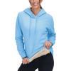 image:imageMAGCOMSEN Womens Hoodies Thick Fleece Lined Hooded Sweatshirt Warm Sherpa Lined Heavyweight Pullover with PocketSky Blue