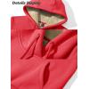 image:imageMAGCOMSEN Womens Hoodies Thick Fleece Lined Hooded Sweatshirt Warm Sherpa Lined Heavyweight Pullover with PocketTomato Red