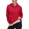 image:imageMAGCOMSEN Womens Hoodies Thick Fleece Lined Hooded Sweatshirt Warm Sherpa Lined Heavyweight Pullover with PocketTomato Red