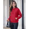 image:imageMAGCOMSEN Womens Hoodies Thick Fleece Lined Hooded Sweatshirt Warm Sherpa Lined Heavyweight Pullover with PocketTomato Red