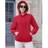 image:imageMAGCOMSEN Womens Hoodies Thick Fleece Lined Hooded Sweatshirt Warm Sherpa Lined Heavyweight Pullover with PocketTomato Red