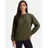 image:imageMAGCOMSEN Womens Sweatshirts Fleece Lined Pullover Crewneck Cotton Casual Winter Warm Tops with Zip PocketsArmy Green