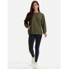 image:imageMAGCOMSEN Womens Sweatshirts Fleece Lined Pullover Crewneck Cotton Casual Winter Warm Tops with Zip PocketsArmy Green