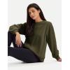 image:imageMAGCOMSEN Womens Sweatshirts Fleece Lined Pullover Crewneck Cotton Casual Winter Warm Tops with Zip PocketsArmy Green