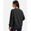 image:imageMAGCOMSEN Womens Sweatshirts Fleece Lined Pullover Crewneck Cotton Casual Winter Warm Tops with Zip PocketsBlack
