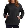 image:imageMAGCOMSEN Womens Sweatshirts Fleece Lined Pullover Crewneck Cotton Casual Winter Warm Tops with Zip PocketsBlack