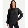 image:imageMAGCOMSEN Womens Sweatshirts Fleece Lined Pullover Crewneck Cotton Casual Winter Warm Tops with Zip PocketsBlack