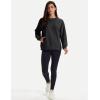image:imageMAGCOMSEN Womens Sweatshirts Fleece Lined Pullover Crewneck Cotton Casual Winter Warm Tops with Zip PocketsBlack