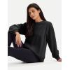 image:imageMAGCOMSEN Womens Sweatshirts Fleece Lined Pullover Crewneck Cotton Casual Winter Warm Tops with Zip PocketsBlack
