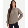 image:imageMAGCOMSEN Womens Sweatshirts Fleece Lined Pullover Crewneck Cotton Casual Winter Warm Tops with Zip PocketsCoffee Grey
