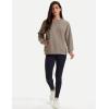 image:imageMAGCOMSEN Womens Sweatshirts Fleece Lined Pullover Crewneck Cotton Casual Winter Warm Tops with Zip PocketsCoffee Grey