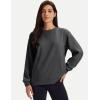 image:imageMAGCOMSEN Womens Sweatshirts Fleece Lined Pullover Crewneck Cotton Casual Winter Warm Tops with Zip PocketsDark Grey