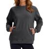 image:imageMAGCOMSEN Womens Sweatshirts Fleece Lined Pullover Crewneck Cotton Casual Winter Warm Tops with Zip PocketsDark Grey