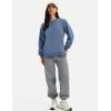 image:imageMAGCOMSEN Womens Sweatshirts Fleece Lined Pullover Crewneck Cotton Casual Winter Warm Tops with Zip PocketsGrey Blue