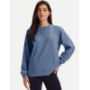 image:imageMAGCOMSEN Womens Sweatshirts Fleece Lined Pullover Crewneck Cotton Casual Winter Warm Tops with Zip PocketsGrey Blue