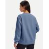 image:imageMAGCOMSEN Womens Sweatshirts Fleece Lined Pullover Crewneck Cotton Casual Winter Warm Tops with Zip PocketsGrey Blue