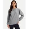 image:imageMAGCOMSEN Womens Sweatshirts Fleece Lined Pullover Crewneck Cotton Casual Winter Warm Tops with Zip PocketsLight Grey