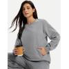 image:imageMAGCOMSEN Womens Sweatshirts Fleece Lined Pullover Crewneck Cotton Casual Winter Warm Tops with Zip PocketsLight Grey