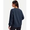 image:imageMAGCOMSEN Womens Sweatshirts Fleece Lined Pullover Crewneck Cotton Casual Winter Warm Tops with Zip PocketsNavy