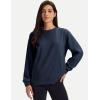 image:imageMAGCOMSEN Womens Sweatshirts Fleece Lined Pullover Crewneck Cotton Casual Winter Warm Tops with Zip PocketsNavy