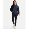 image:imageMAGCOMSEN Womens Sweatshirts Fleece Lined Pullover Crewneck Cotton Casual Winter Warm Tops with Zip PocketsNavy
