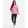 image:imageMAGCOMSEN Womens Sweatshirts Fleece Lined Pullover Crewneck Cotton Casual Winter Warm Tops with Zip PocketsPink