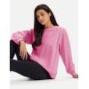 image:imageMAGCOMSEN Womens Sweatshirts Fleece Lined Pullover Crewneck Cotton Casual Winter Warm Tops with Zip PocketsPink