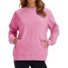 image:imageMAGCOMSEN Womens Sweatshirts Fleece Lined Pullover Crewneck Cotton Casual Winter Warm Tops with Zip PocketsPink