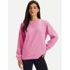image:imageMAGCOMSEN Womens Sweatshirts Fleece Lined Pullover Crewneck Cotton Casual Winter Warm Tops with Zip PocketsPink