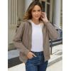 image:imageMAGCOMSEN Womens Zip Up Hoodies Sherpa Fleece Lined Sweatshirts Hooded Winter Coat Thick Warm Jackets Casual Cold WeatherCoffee Gray