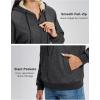 image:imageMAGCOMSEN Womens Zip Up Hoodies Sherpa Fleece Lined Sweatshirts Hooded Winter Coat Thick Warm Jackets Casual Cold WeatherGray