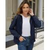 image:imageMAGCOMSEN Womens Zip Up Hoodies Sherpa Fleece Lined Sweatshirts Hooded Winter Coat Thick Warm Jackets Casual Cold WeatherNavy