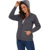 image:imageMAGCOMSEN Womens Zip Up Hoodies Sherpa Lined Fleece Thermal Jacket Full Zip Winter Warm Casual Thick Coats PocketsDark Grey
