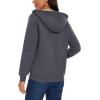 image:imageMAGCOMSEN Womens Zip Up Hoodies Sherpa Lined Fleece Thermal Jacket Full Zip Winter Warm Casual Thick Coats PocketsDark Grey
