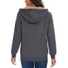 image:imageMAGCOMSEN Womens Zip Up Hoodies Sherpa Lined Fleece Thermal Jacket Full Zip Winter Warm Casual Thick Coats PocketsDark Grey