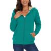 image:imageMAGCOMSEN Womens Zip Up Hoodies Sherpa Lined Fleece Thermal Jacket Full Zip Winter Warm Casual Thick Coats PocketsEmerald Green