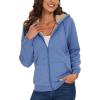 image:imageMAGCOMSEN Womens Zip Up Hoodies Sherpa Lined Fleece Thermal Jacket Full Zip Winter Warm Casual Thick Coats PocketsGrey Blue