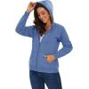 image:imageMAGCOMSEN Womens Zip Up Hoodies Sherpa Lined Fleece Thermal Jacket Full Zip Winter Warm Casual Thick Coats PocketsGrey Blue