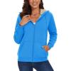 image:imageMAGCOMSEN Womens Zip Up Hoodies Sherpa Lined Fleece Thermal Jacket Full Zip Winter Warm Casual Thick Coats PocketsIce Blue