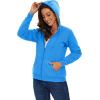 image:imageMAGCOMSEN Womens Zip Up Hoodies Sherpa Lined Fleece Thermal Jacket Full Zip Winter Warm Casual Thick Coats PocketsIce Blue